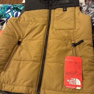 The North Face Tan and Black Puffer Vest